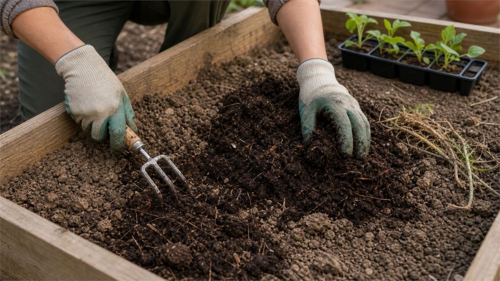 Preparar la tierra antes de plantar en el huerto