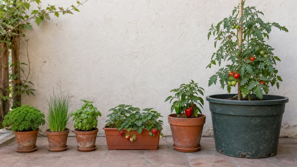 Diferentes tamaños de macetas según el cultivo del huerto
